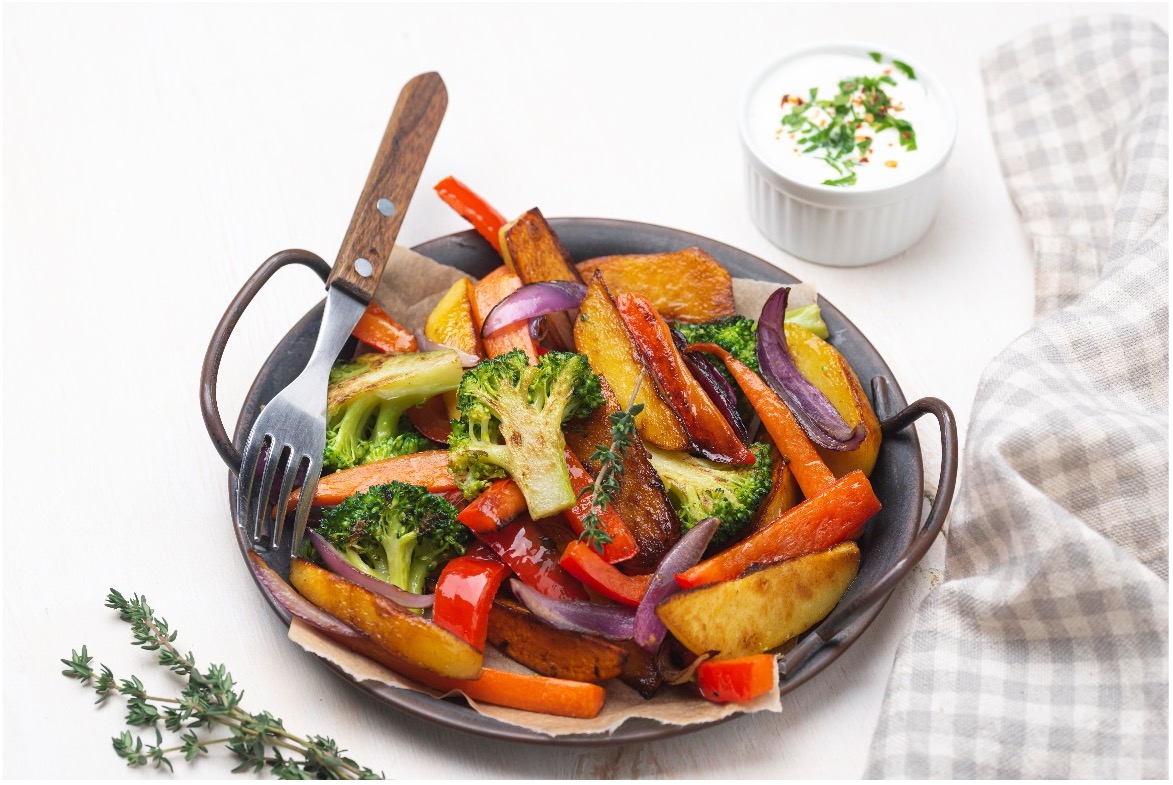 خوراک سبزیجات یک شام گیاهی سالم و خوشمزه